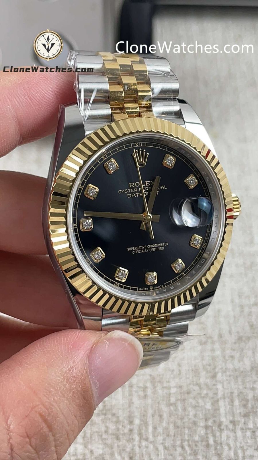 Rolex super replica watch 1:1 DateJust Black Diamond Dial m126333-0006 Jubilee 41MM 3235 movement - Image 2