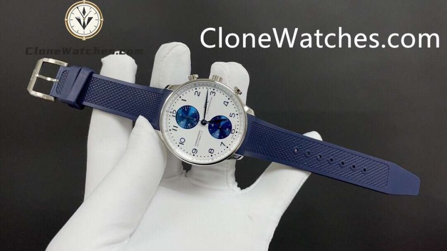 IWC Super Clone Watches 1:1 Portugieser Chronograph White Dial 41MM IW371620 - Image 6