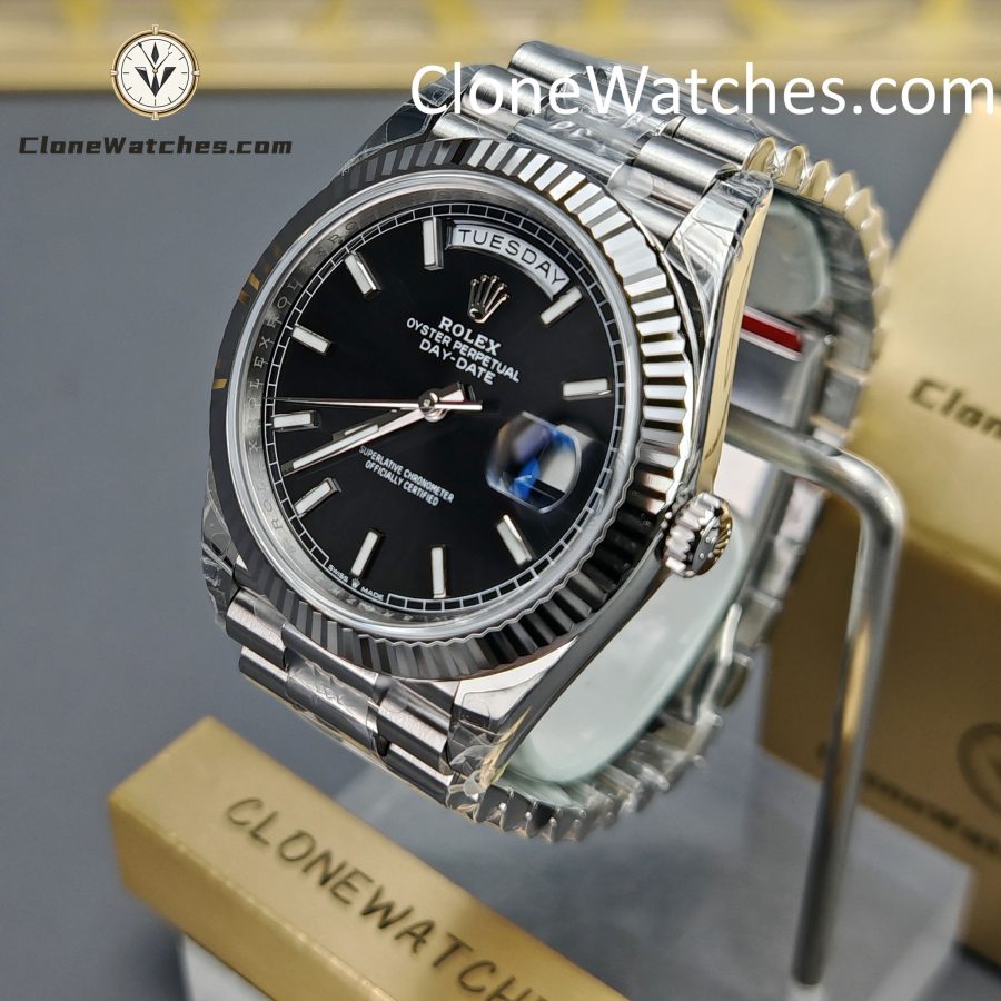 Rolex Super Clone Watches 1:1 Day Date Black Dial 40mm m228239-0004 VSF Version 3255 Movement - Image 3