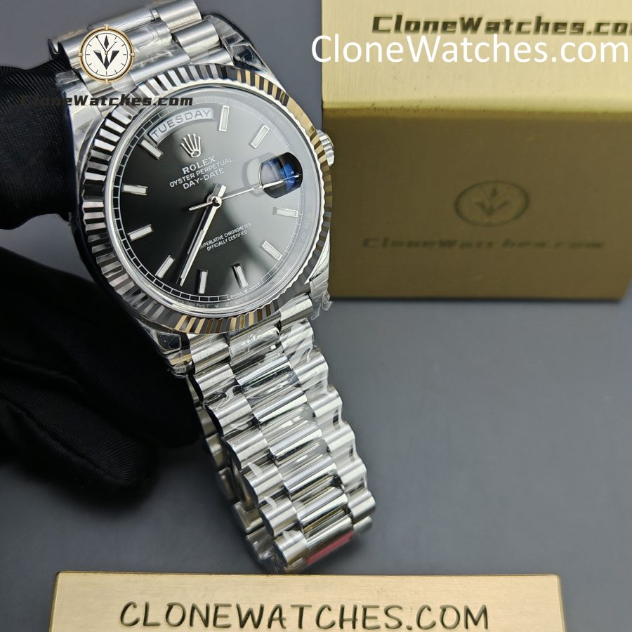 Rolex Super Clone Watches 1:1 Day Date Black Dial 40mm m228239-0004 VSF Version 3255 Movement - Image 4