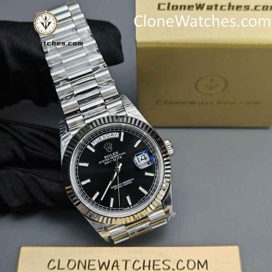 Rolex Super Clone Watches 1:1 Day Date Black Dial 40mm m228239-0004 VSF Version 3255 Movement - Image 6