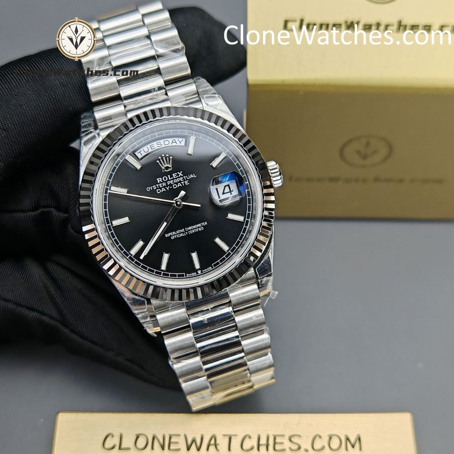 Rolex Super Clone Watches 1:1 Day Date Black Dial 40mm m228239-0004 VSF Version 3255 Movement - Image 5