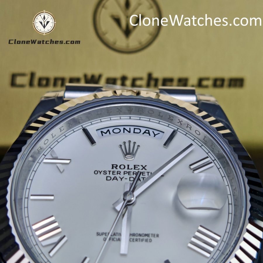 Rolex Super Clone Watches 1:1 Day Date White Roman Dial 40mm m228239-0046 VSF Version 3255 Movement - Image 6