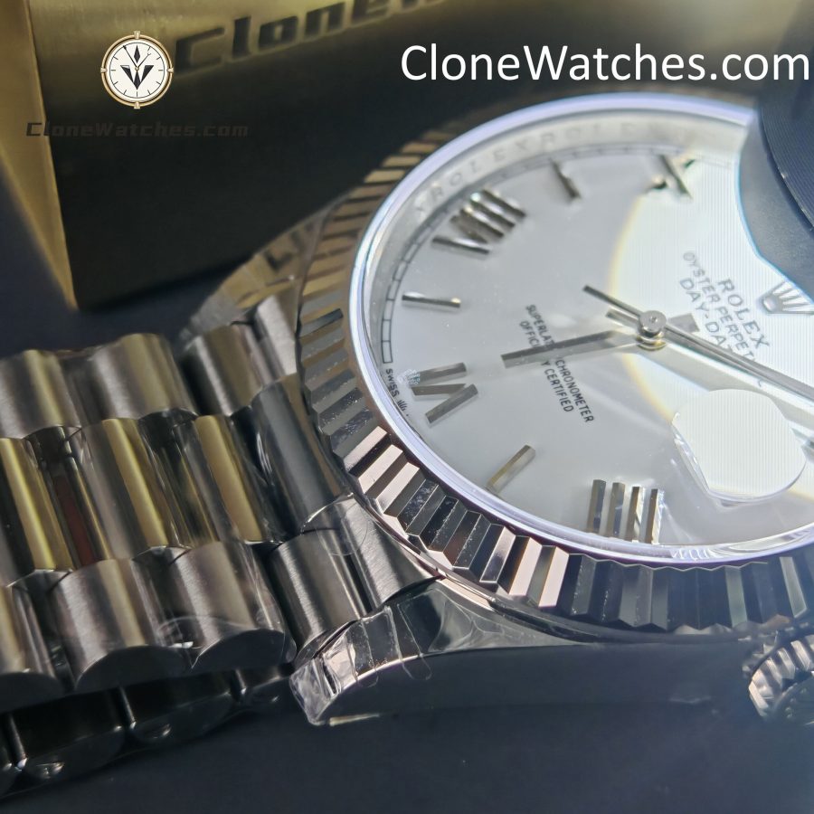 Rolex Super Clone Watches 1:1 Day Date White Roman Dial 40mm m228239-0046 VSF Version 3255 Movement - Image 7