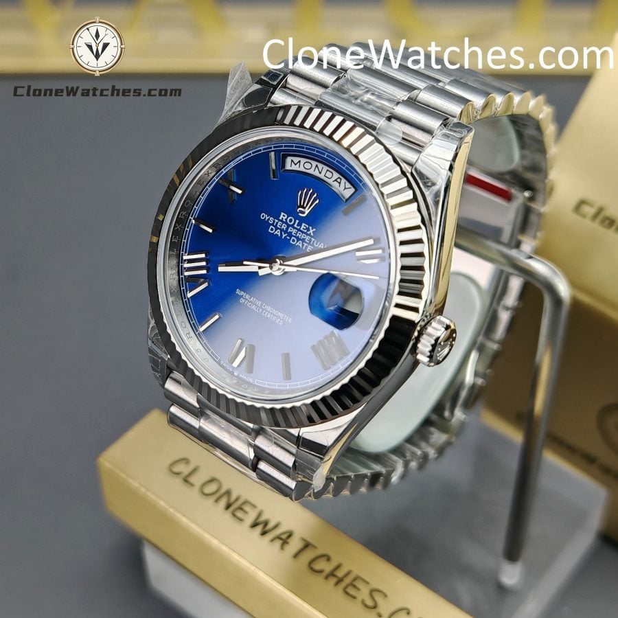 Rolex Super Clone Watches 1:1 Day Date Blue Dial 40mm m228239-0007 VSF Version 3255 Movement - Image 2