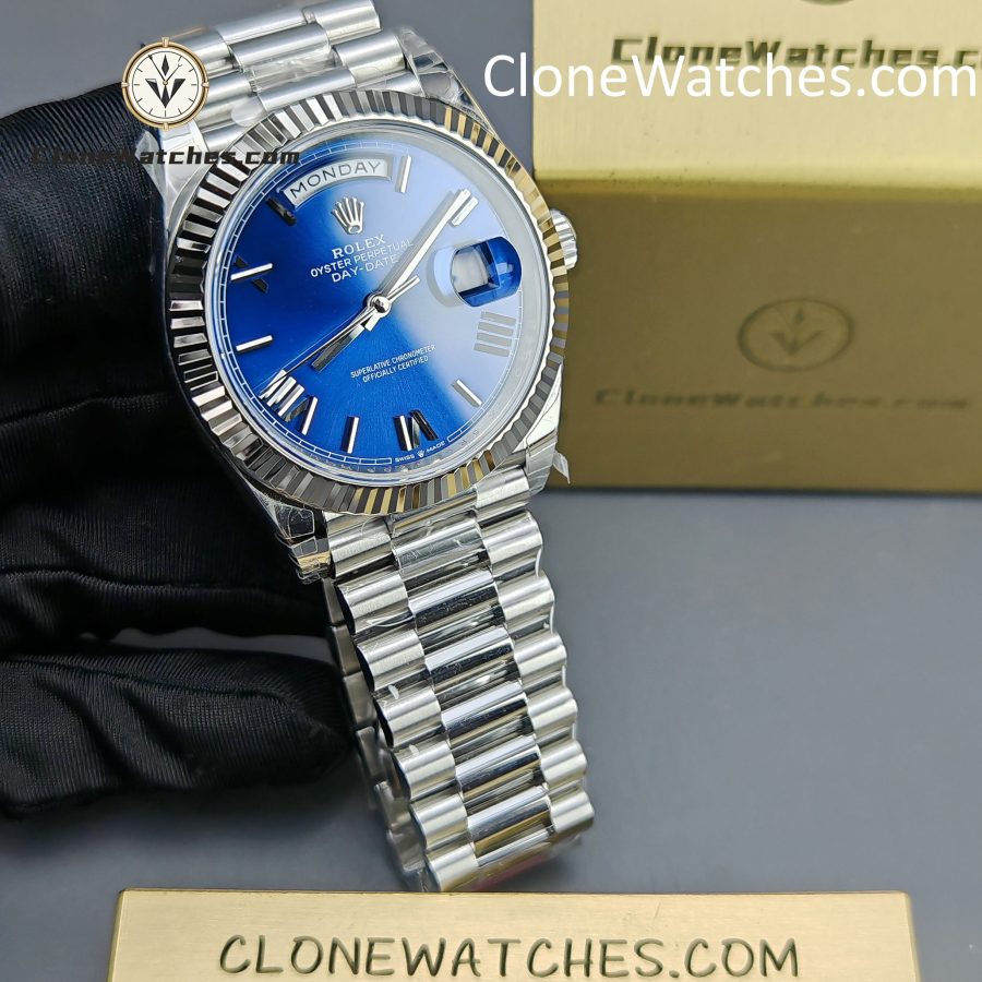 Rolex Super Clone Watches 1:1 Day Date Blue Dial 40mm m228239-0007 VSF Version 3255 Movement - Image 3