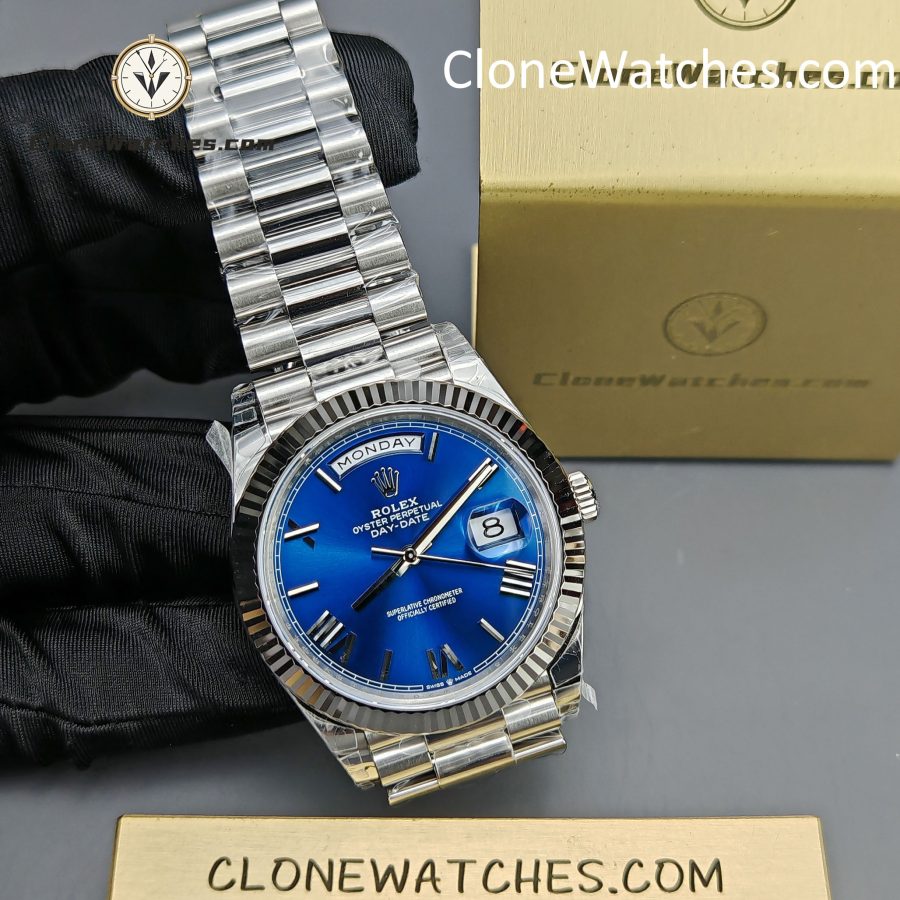 Rolex Super Clone Watches 1:1 Day Date Blue Dial 40mm m228239-0007 VSF Version 3255 Movement - Image 5