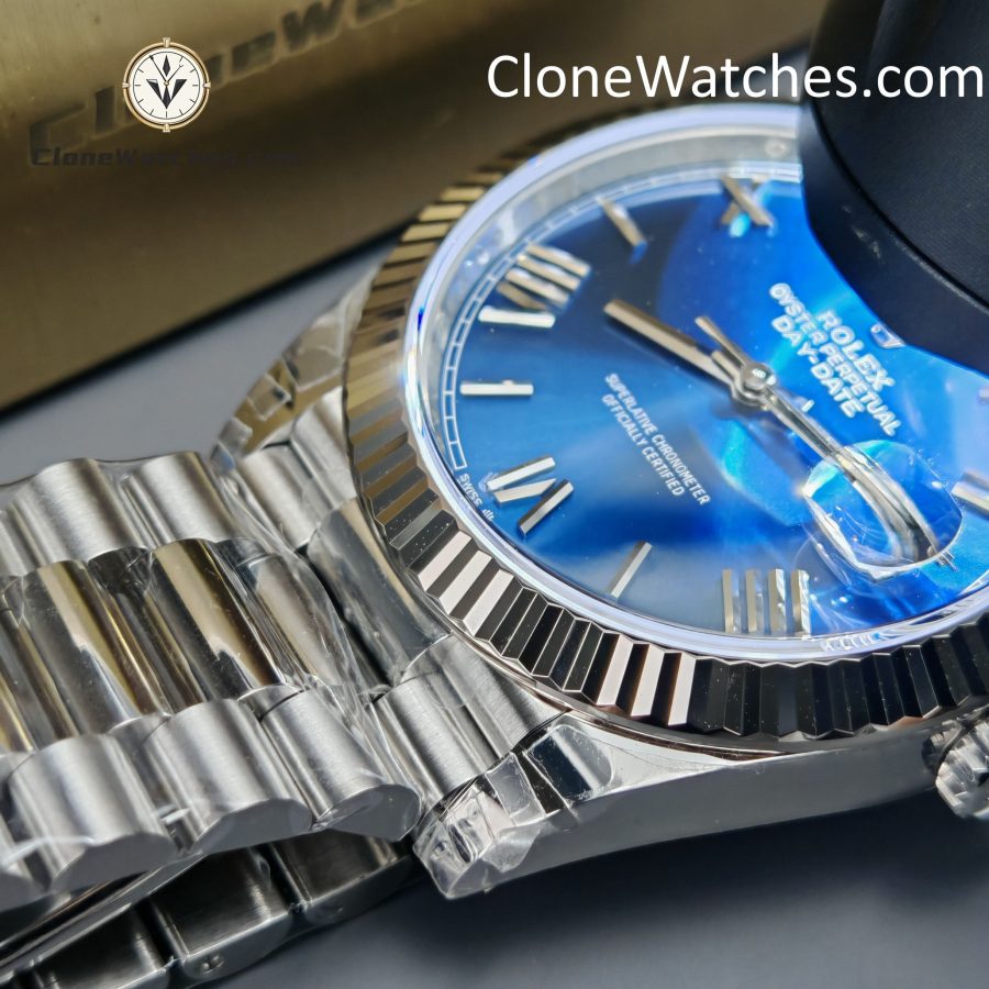 Rolex Super Clone Watches 1:1 Day Date Blue Dial 40mm m228239-0007 VSF Version 3255 Movement - Image 7