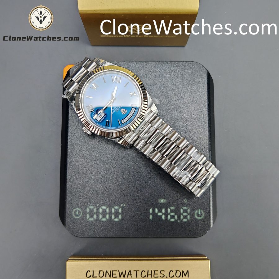 Rolex Super Clone Watches 1:1 Day Date Blue Dial 40mm m228239-0007 VSF Version 3255 Movement - Image 15