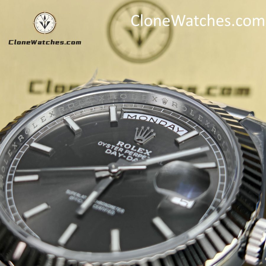 Rolex Super Clone Watches 1:1 Day Date Gray Dial 40mm m228239-0060 Presidential Bracelet VSF Version 3255 Movement - Image 7