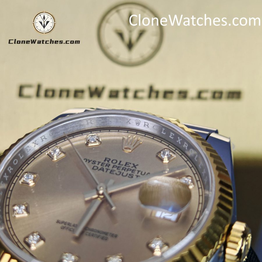 Rolex Super Clone Watches 1:1 DateJust Gold Diamond Dial m126233-0017 Jubilee 36MM 3235 Movement - Image 6