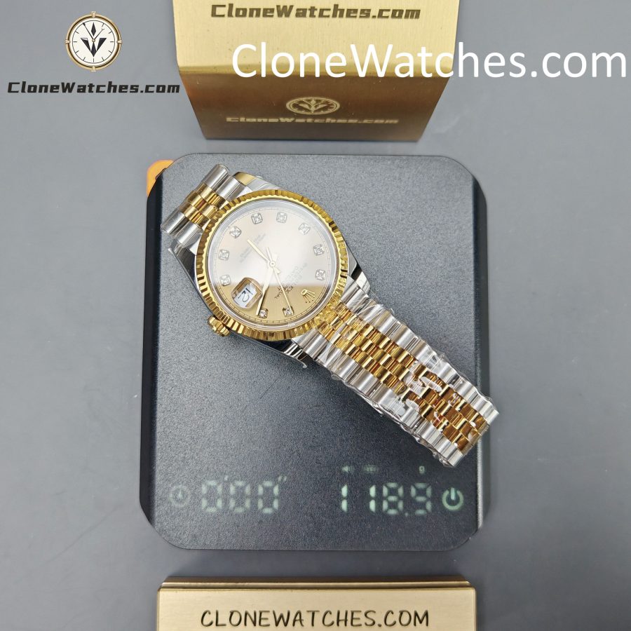 Rolex Super Clone Watches 1:1 DateJust Gold Diamond Dial m126233-0017 Jubilee 36MM 3235 Movement - Image 16