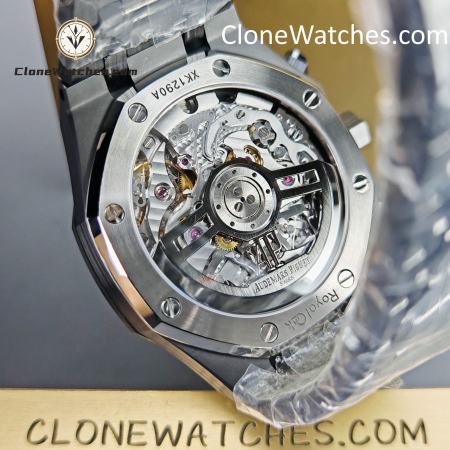 Audemars Piguet Super Clone Watches 1:1 Royal Oak Black Ceramic Blue Dial 26240CE Selfwinding Chronograph - Image 8