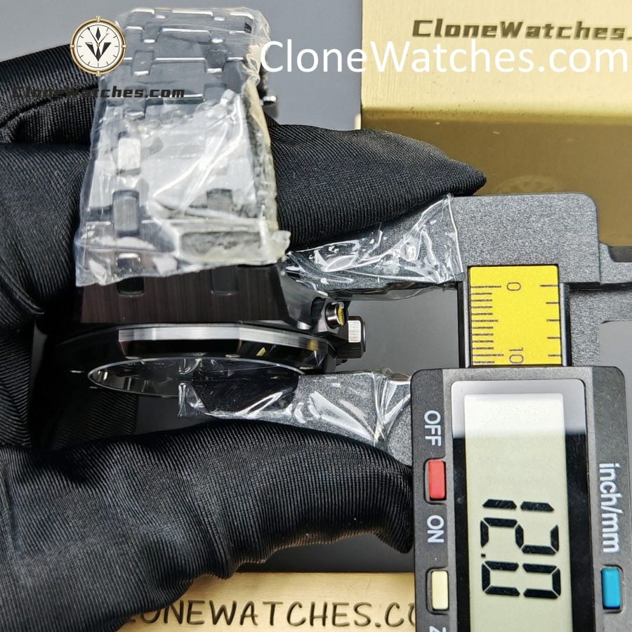 Audemars Piguet Super Clone Watches 1:1 Royal Oak Black Ceramic Blue Dial 26240CE Selfwinding Chronograph - Image 14