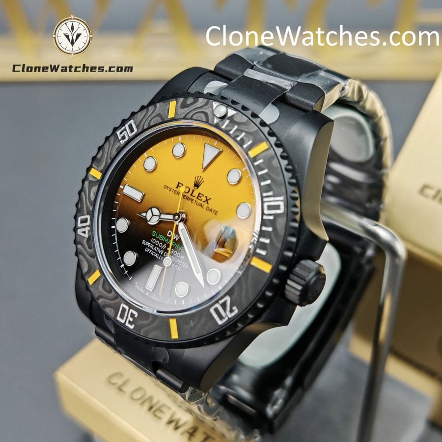 Modified Super Clone Watches 1:1 DiW Rolex Submariner Carbon fiber Gradient Orange Dial 3235 Movement 41mm - Image 3