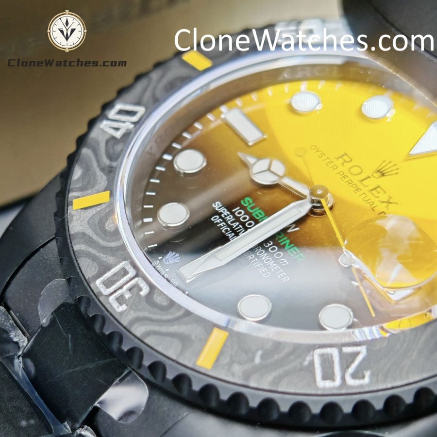 Modified Super Clone Watches 1:1 DiW Rolex Submariner Carbon fiber Gradient Orange Dial 3235 Movement 41mm - Image 8