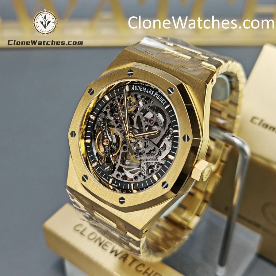 Audemars Piguet Super Clone Watches 1:1 Royal Oak 18K Gold 15407 Skeleton Dial - Image 3