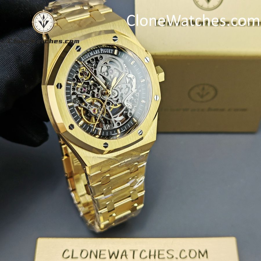 Audemars Piguet Super Clone Watches 1:1 Royal Oak 18K Gold 15407 Skeleton Dial - Image 4
