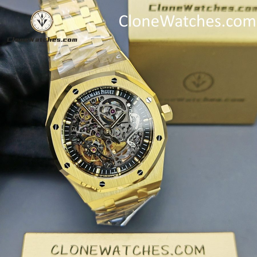 Audemars Piguet Super Clone Watches 1:1 Royal Oak 18K Gold 15407 Skeleton Dial - Image 5