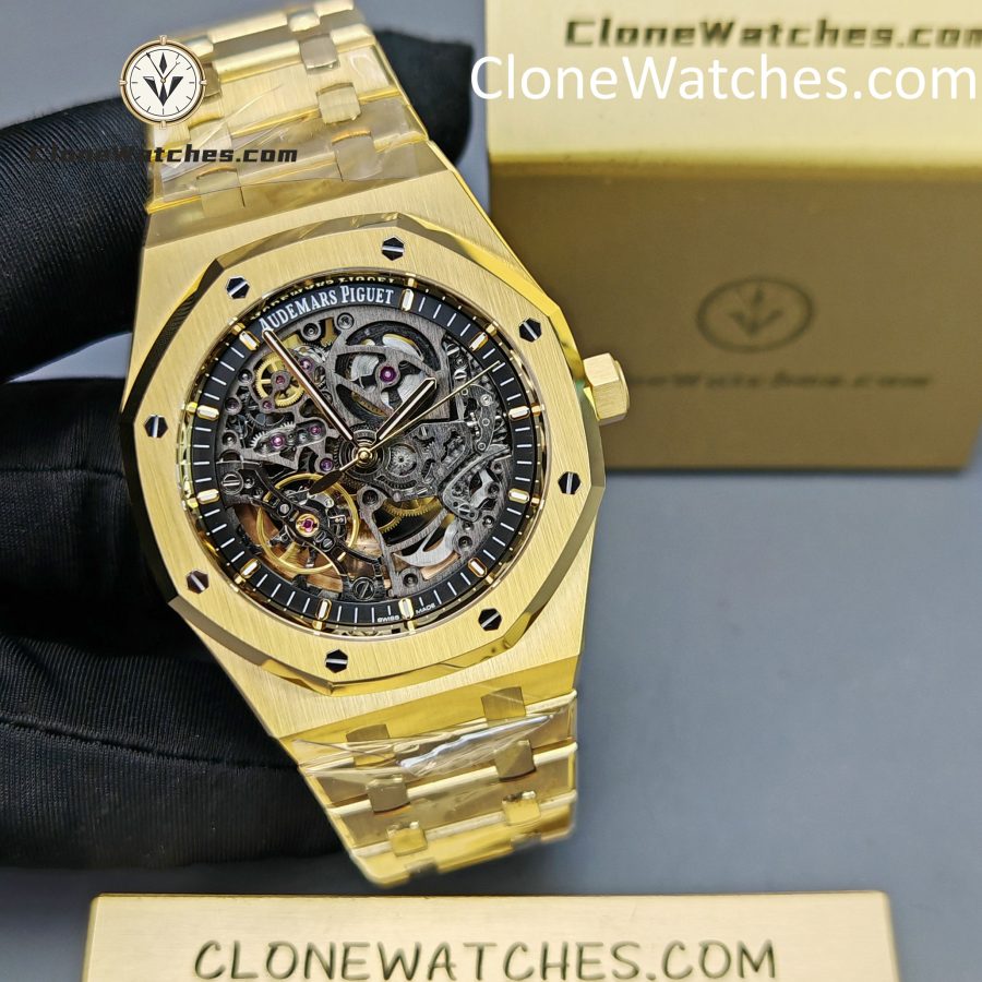 Audemars Piguet Super Clone Watches 1:1 Royal Oak 18K Gold 15407 Skeleton Dial - Image 6