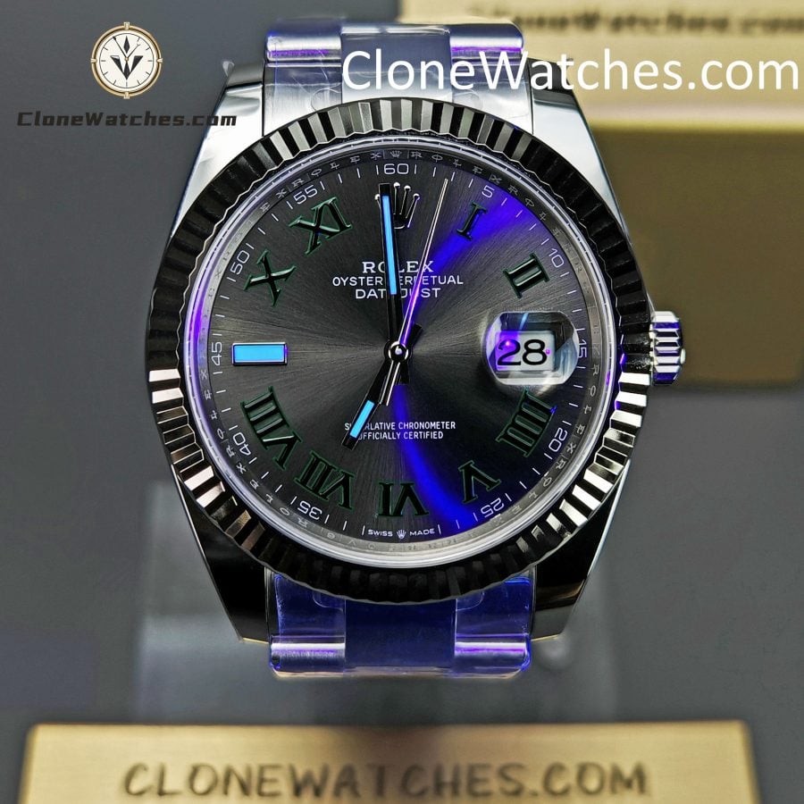 Rolex Super Clone Watches 1:1 DateJust Grey Roman Dial m126334-0021 Oyster 41MM 3235 Movement - Image 2