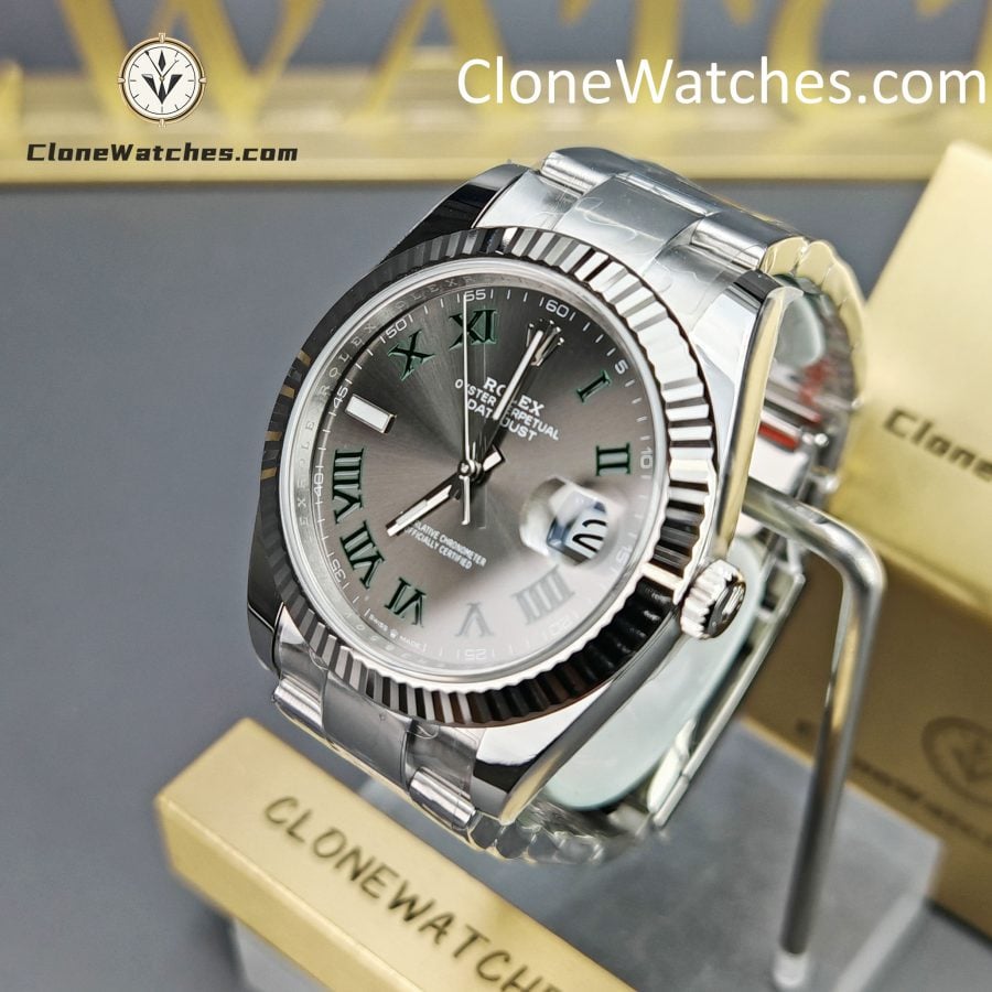 Rolex Super Clone Watches 1:1 DateJust Grey Roman Dial m126334-0021 Oyster 41MM 3235 Movement - Image 3
