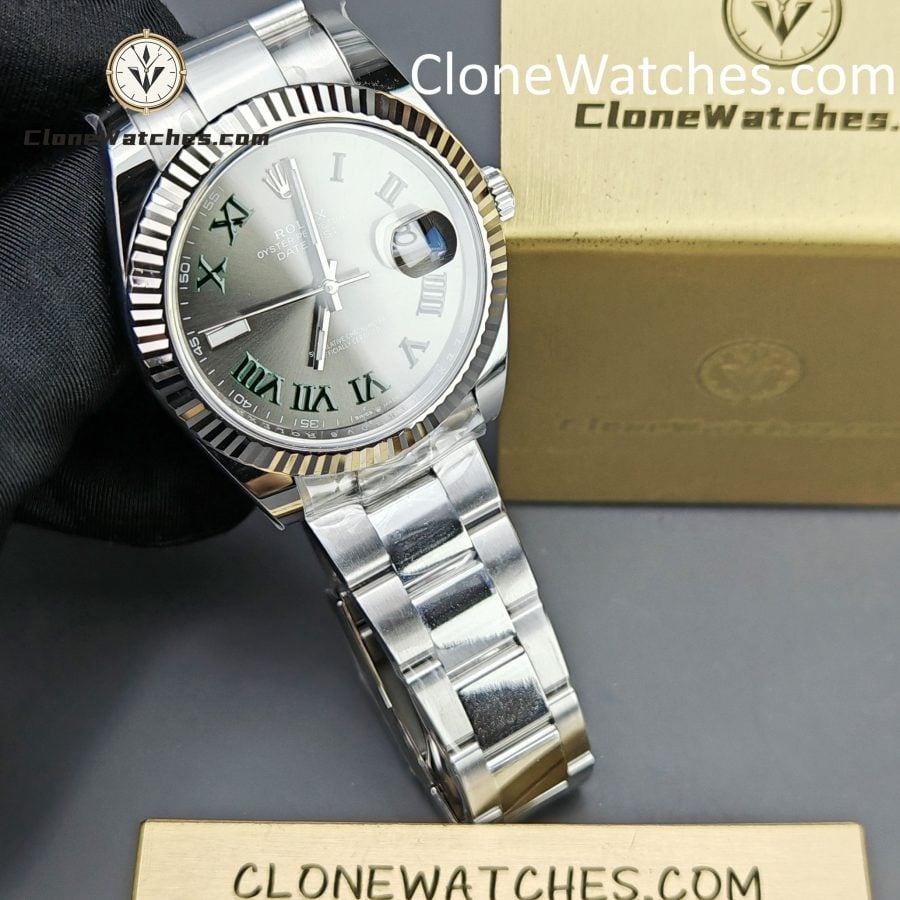 Rolex Super Clone Watches 1:1 DateJust Grey Roman Dial m126334-0021 Oyster 41MM 3235 Movement - Image 4