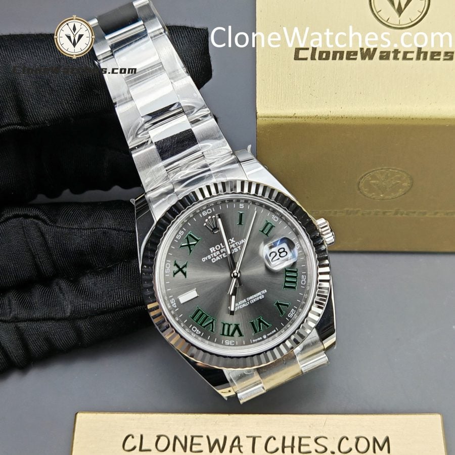 Rolex Super Clone Watches 1:1 DateJust Grey Roman Dial m126334-0021 Oyster 41MM 3235 Movement - Image 6