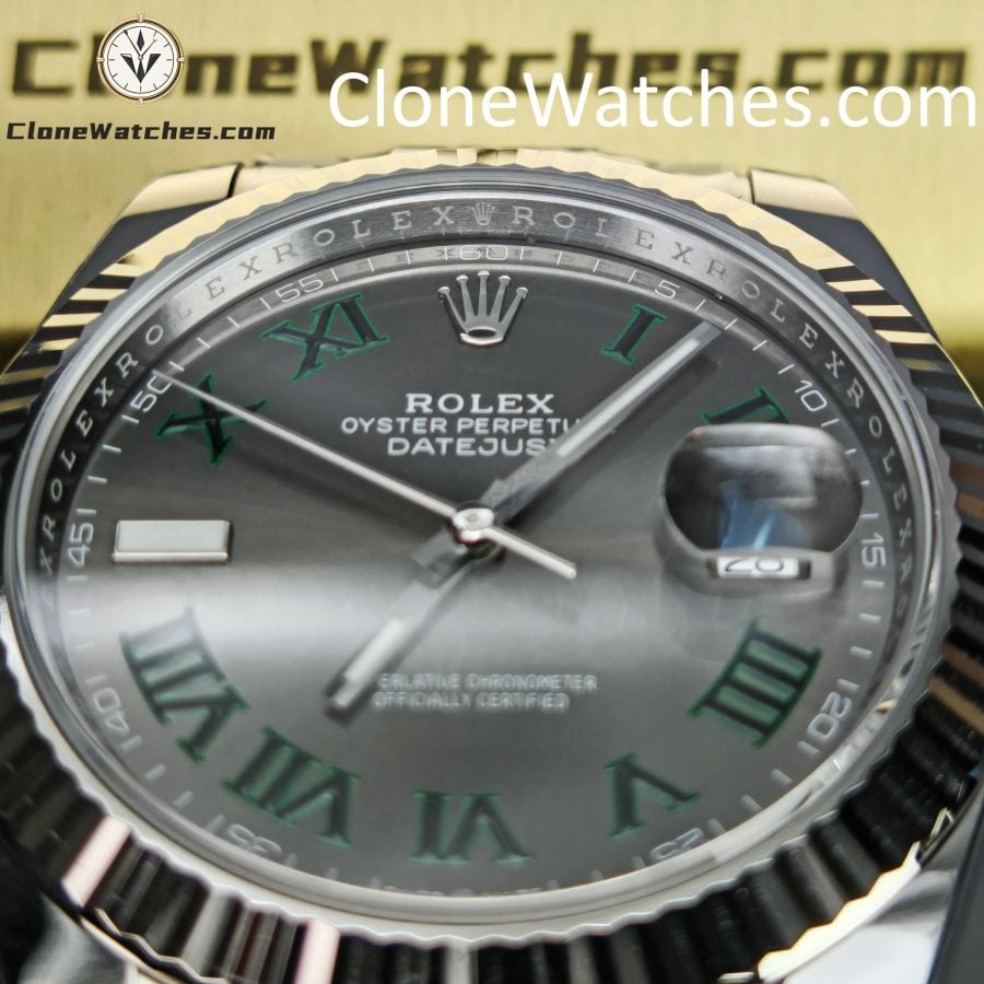 Rolex Super Clone Watches 1:1 DateJust Grey Roman Dial m126334-0021 Oyster 41MM 3235 Movement - Image 7