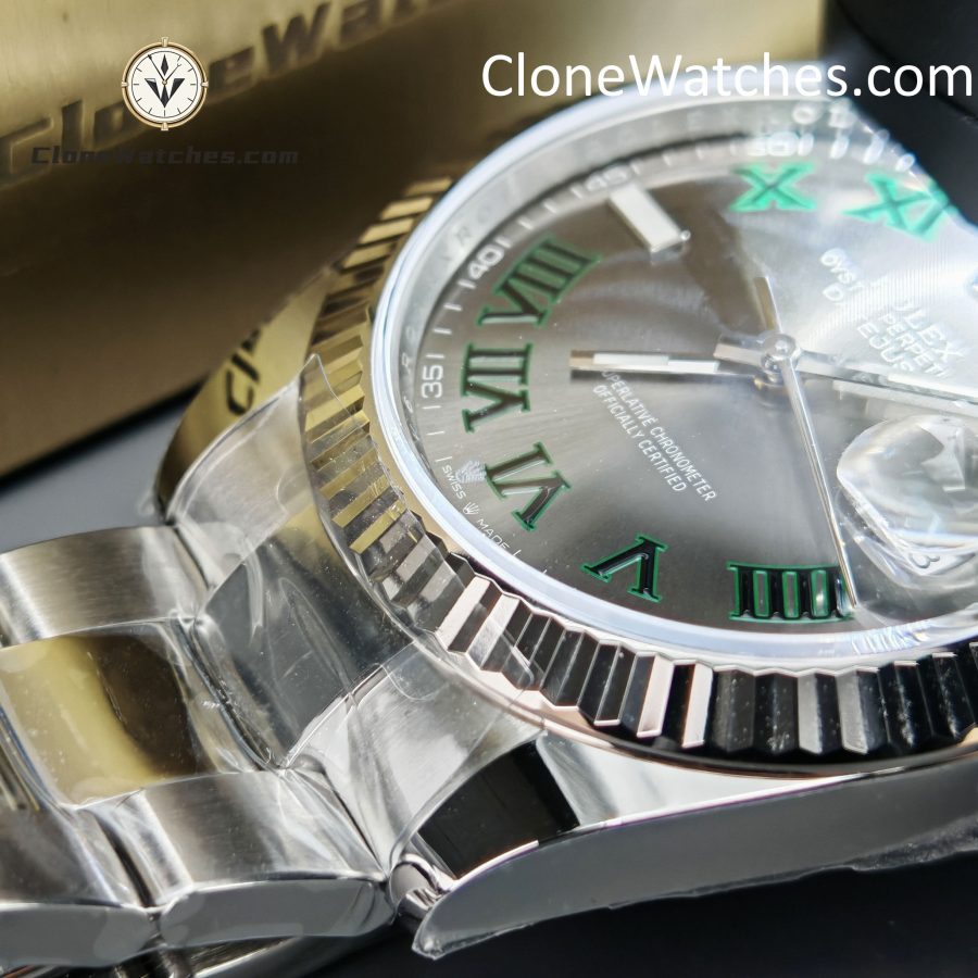 Rolex Super Clone Watches 1:1 DateJust Grey Roman Dial m126334-0021 Oyster 41MM 3235 Movement - Image 8