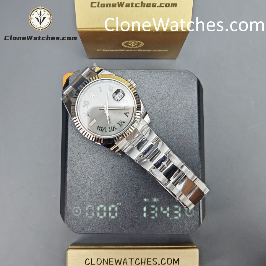 Rolex Super Clone Watches 1:1 DateJust Grey Roman Dial m126334-0021 Oyster 41MM 3235 Movement - Image 17