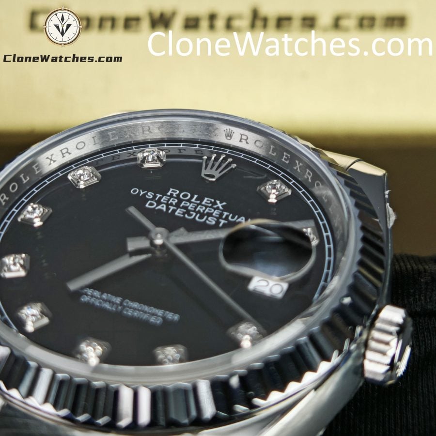 Rolex Super Clone Watches 1:1 DateJust Black Diamond Dial m126234-0028 Oyster 36MM 3235 Movement - Image 6