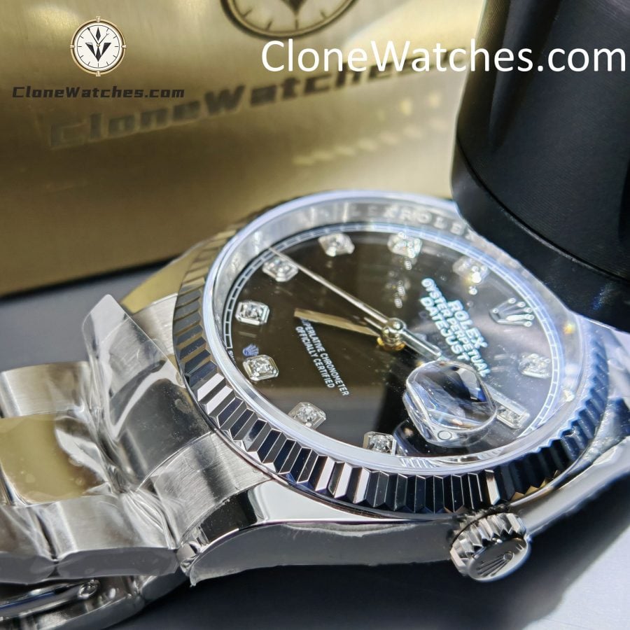 Rolex Super Clone Watches 1:1 DateJust Black Diamond Dial m126234-0028 Oyster 36MM 3235 Movement - Image 7