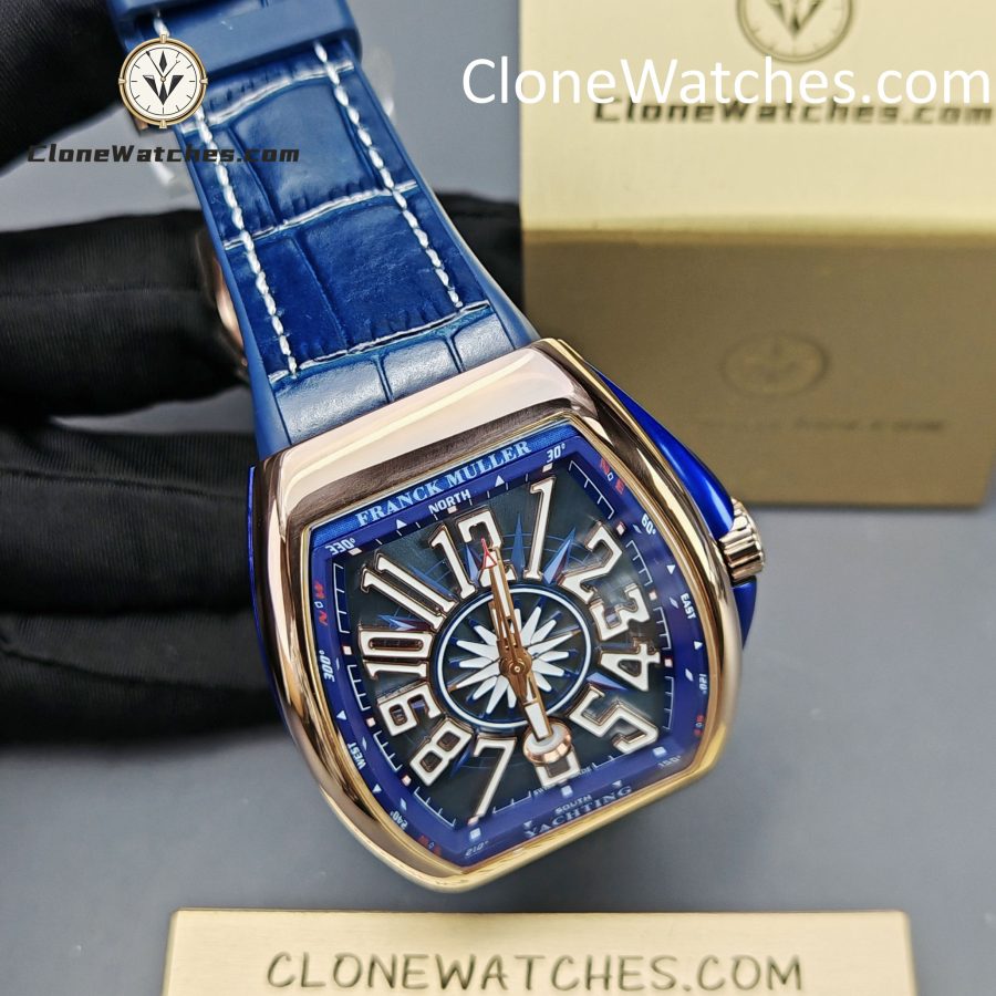 Franck Muller Super Clone Watches 1:1 V45 SC DT YACHTING 5N Rose Gold Blue Dial - Image 6