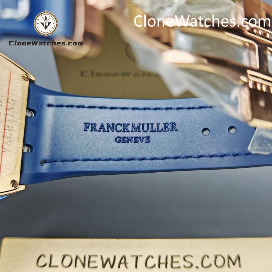 Franck Muller Super Clone Watches 1:1 V45 SC DT YACHTING 5N Rose Gold Blue Dial - Image 13