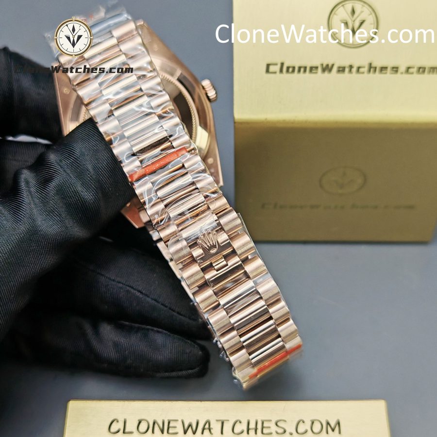Rolex Super Clone Watches 1:1 Day Date Rose Gold Green Roman Dial 40mm m228345rbr-0011 3255 Movement - Image 6
