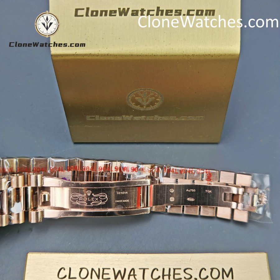 Rolex Super Clone Watches 1:1 Day Date Rose Gold Green Roman Dial 40mm m228345rbr-0011 3255 Movement - Image 12