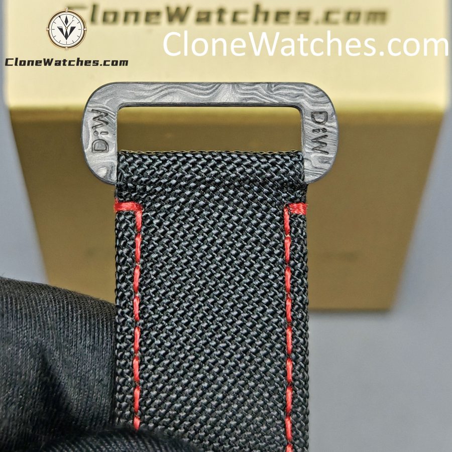 Modified Super Clone Watches 1:1 DiW Rolex Daytona CarboQuartz 4130 Movement Black Strap - Image 12