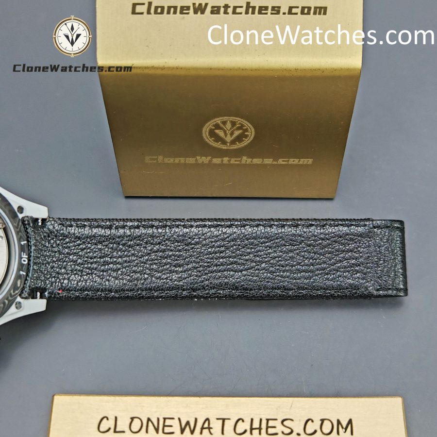 Modified Super Clone Watches 1:1 DiW Rolex Daytona CarboQuartz 4130 Movement Black Strap - Image 13