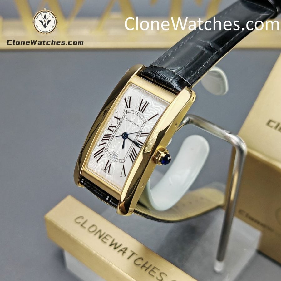 Cartier Super Clone Watches 1:1 Tank Américaine Quartz Movement Silver White Dial 41.6*22.6MM W2620030 - Image 2