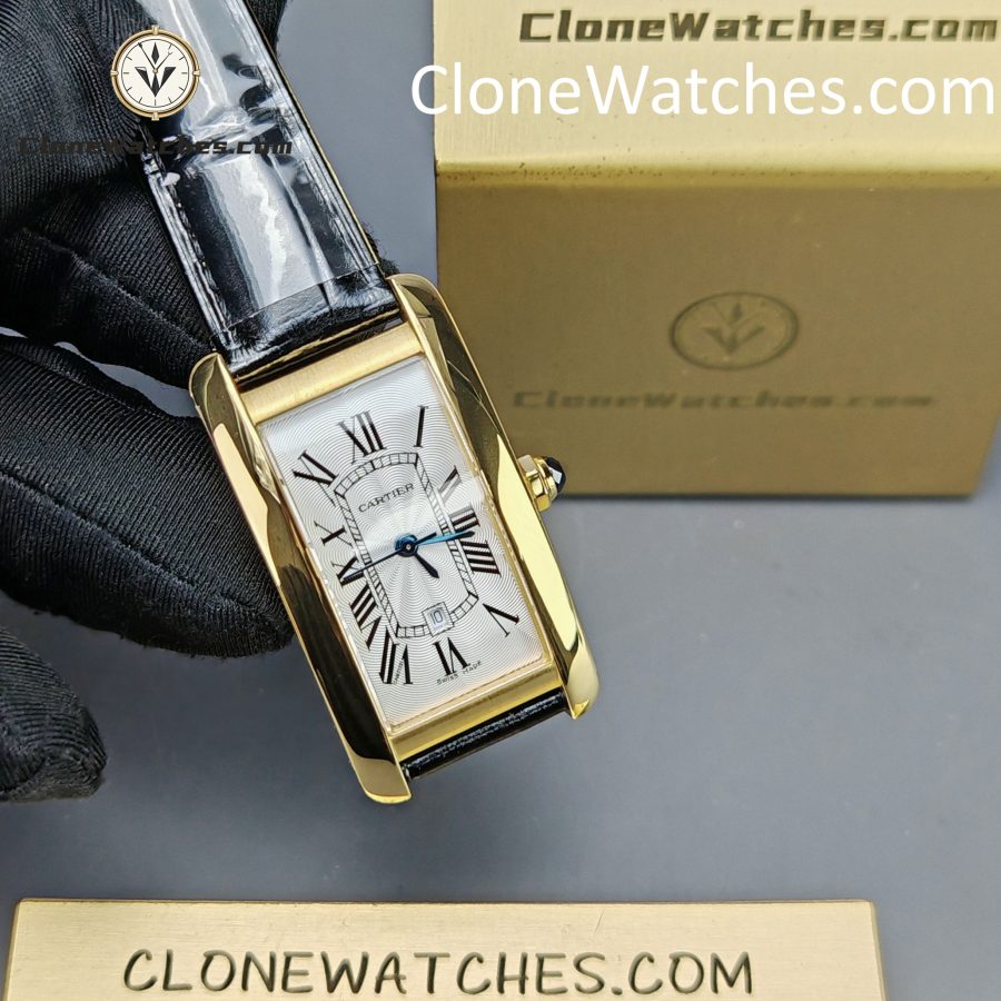 Cartier Super Clone Watches 1:1 Tank Américaine Quartz Movement Silver White Dial 41.6*22.6MM W2620030 - Image 5