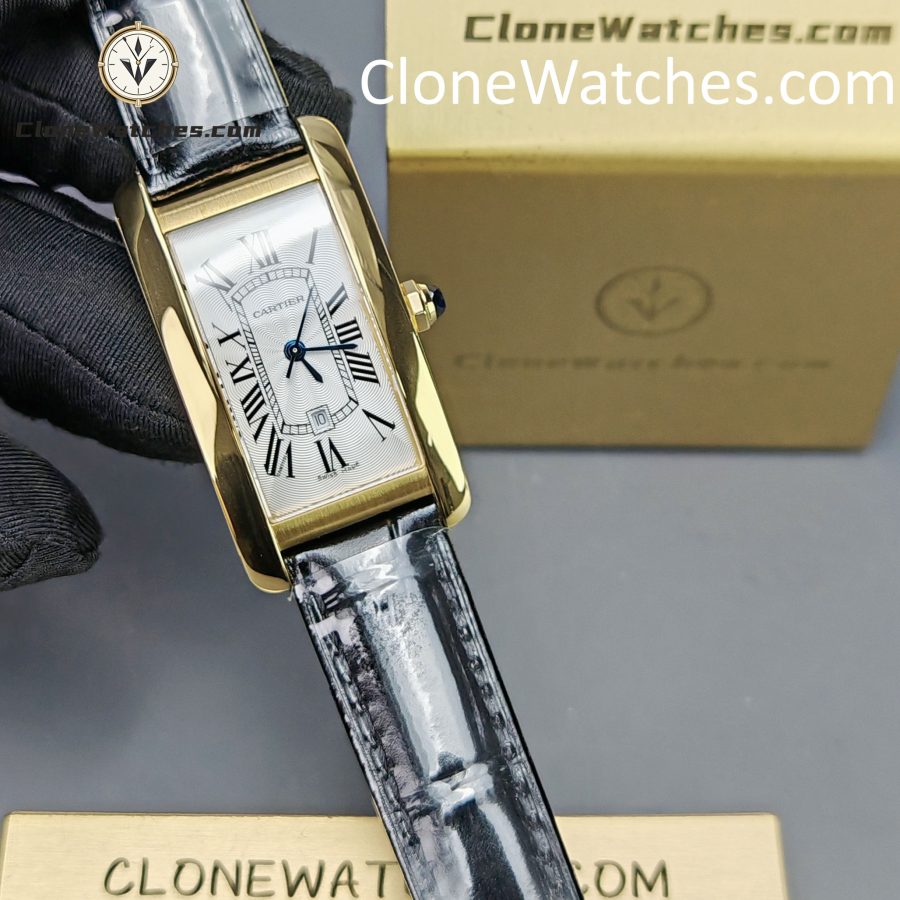 Cartier Super Clone Watches 1:1 Tank Américaine Quartz Movement Silver White Dial 41.6*22.6MM W2620030 - Image 4