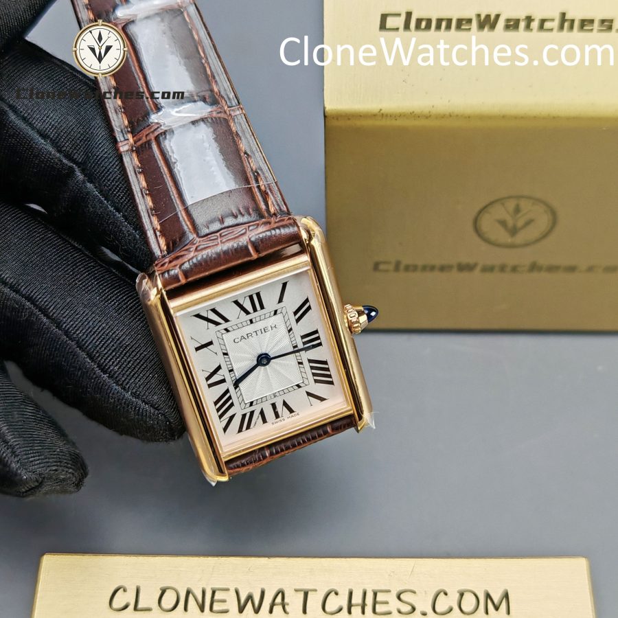 Cartier Super Clone Watches 1:1 Tank Américaine Quartz Movement Silver White Dial 33.7 x 25.5MM WGTA0011 - Image 5