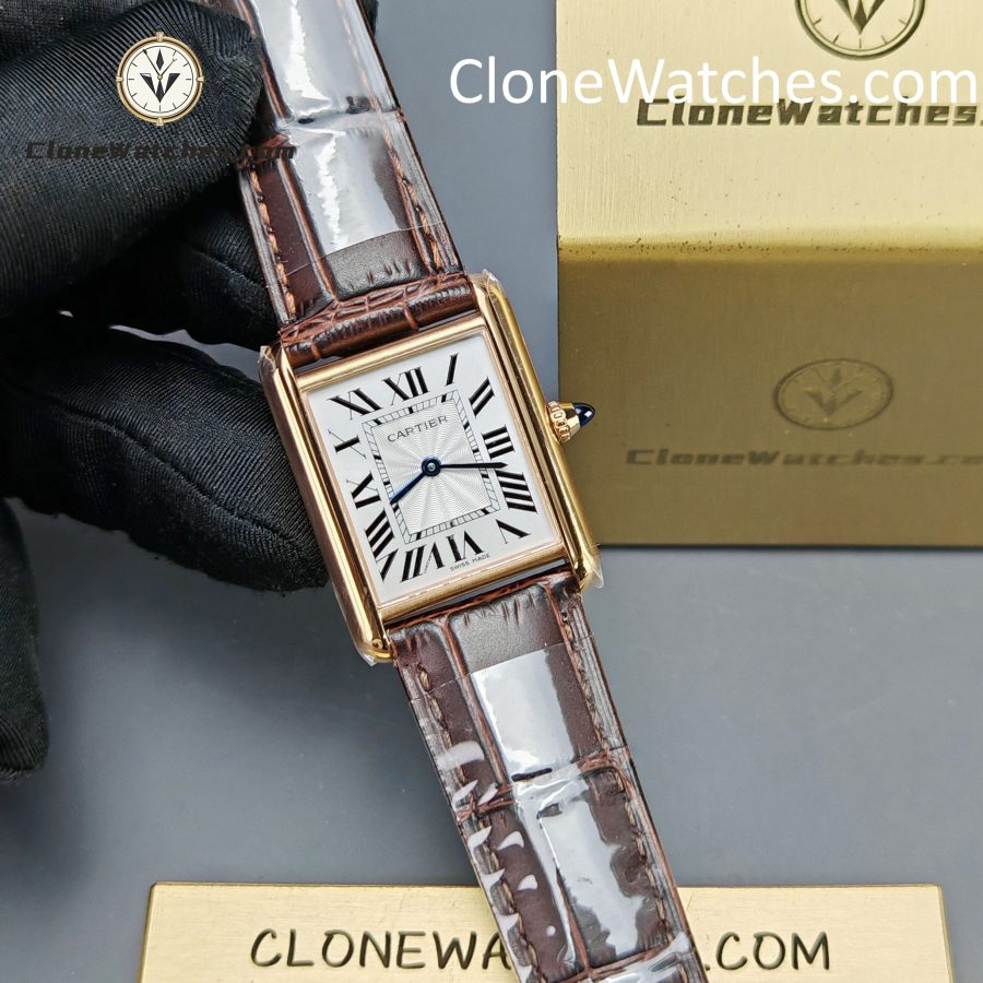 Cartier Super Clone Watches 1:1 Tank Américaine Quartz Movement Silver White Dial 33.7 x 25.5MM WGTA0011 - Image 4