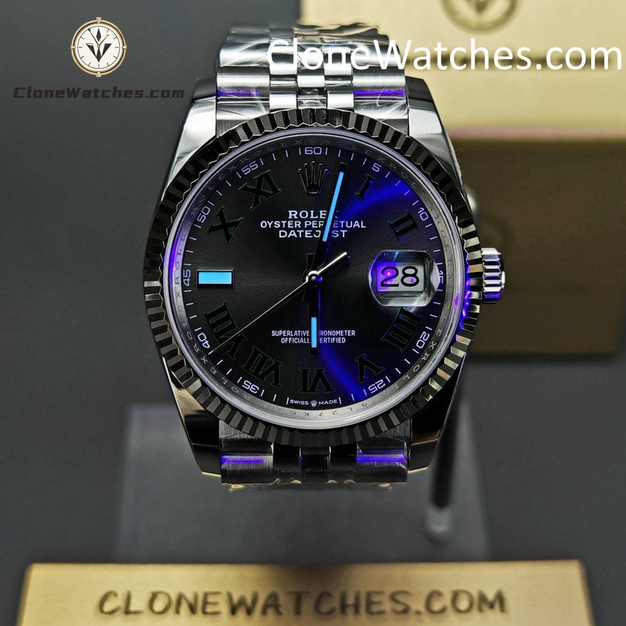 Rolex Super Clone Watches 1:1 DateJust Grey Roman Dial Jubilee 36MM m126234-0045 3235 Movement - Image 2