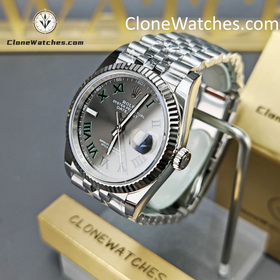 Rolex Super Clone Watches 1:1 DateJust Grey Roman Dial Jubilee 36MM m126234-0045 3235 Movement - Image 3