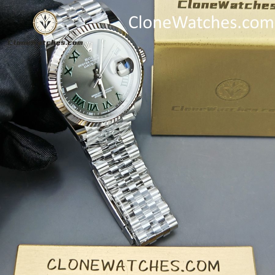 Rolex Super Clone Watches 1:1 DateJust Grey Roman Dial Jubilee 36MM m126234-0045 3235 Movement - Image 4