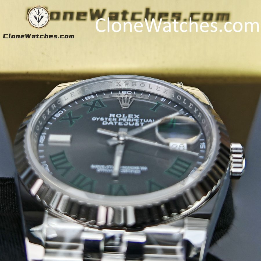 Rolex Super Clone Watches 1:1 DateJust Grey Roman Dial Jubilee 36MM m126234-0045 3235 Movement - Image 7