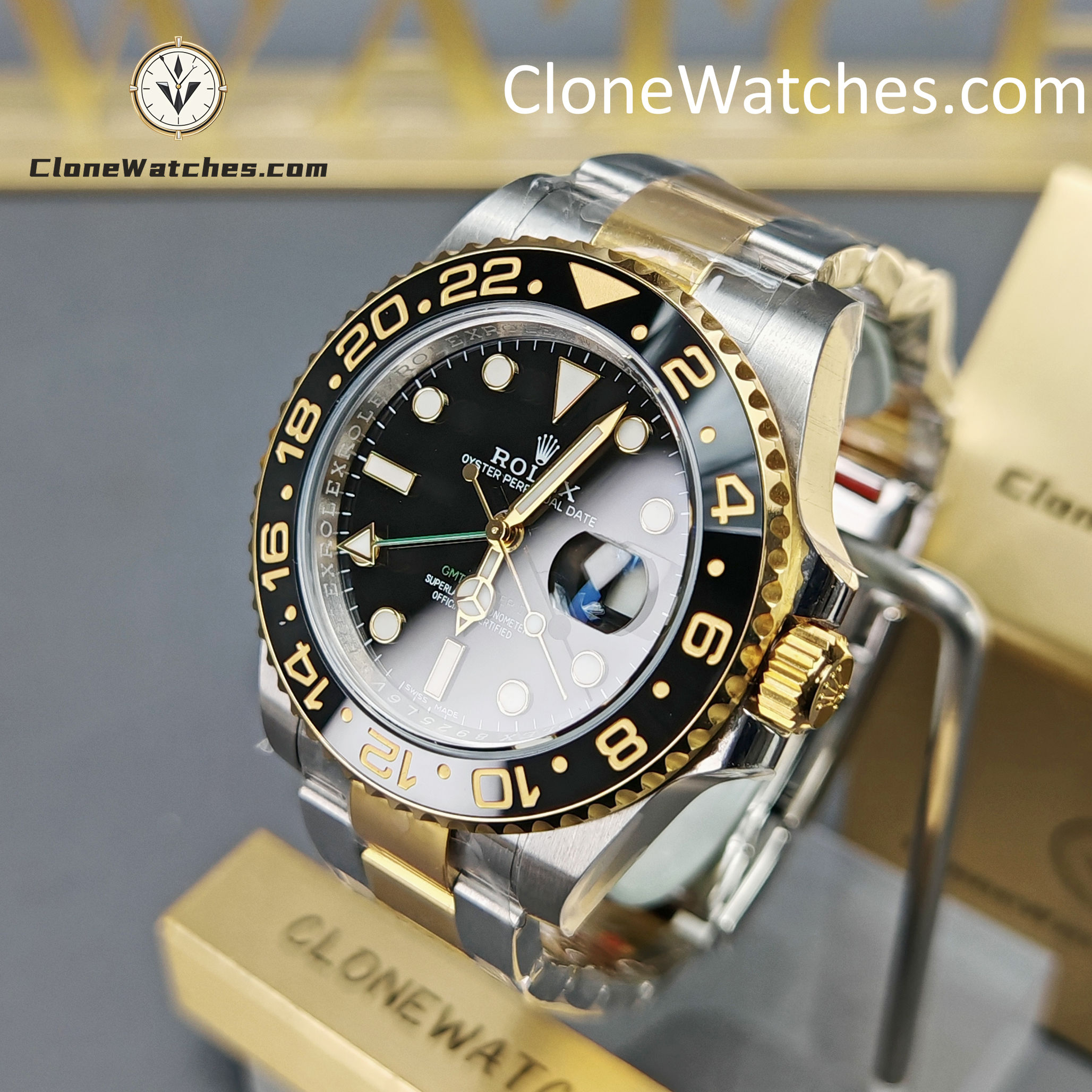 Rolex Super Clone Watches 1:1 GMT Master II 116713-LN-78203 Oyster 3186 Movement - Image 3