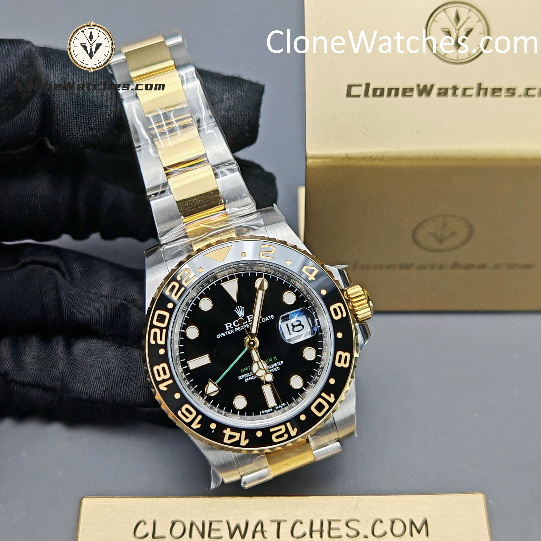 Rolex Super Clone Watches 1:1 GMT Master II 116713-LN-78203 Oyster 3186 Movement - Image 5